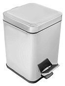 Colombo Design Black&White Ведро с крышкой напольное, 5 литров, цвет: хром B9211.CR