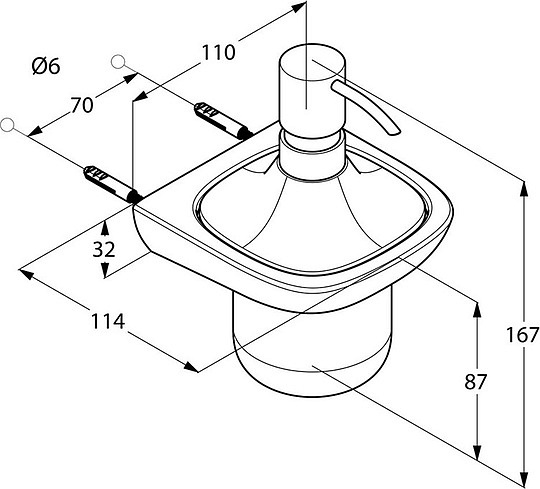 Kludi Ambienta Дозатор жидкого мыла, подвесной, керамическая колба, цвет: хром 5397605