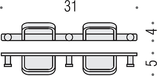 Colombo Design Time Крючок для полотенец, подвесной, двойной, цвет: chrome W4237.CR