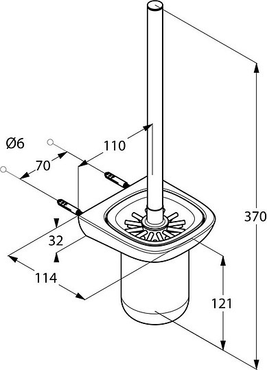 Kludi Ambienta Ершик для унитаза подвесной с керамической колбой, цвет: хром 5397405