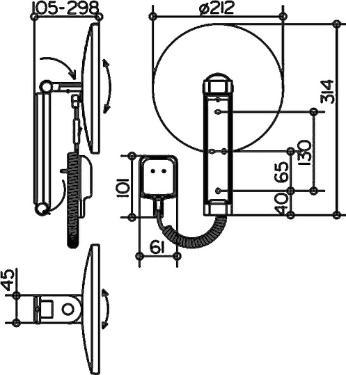 Keuco ILook Move Косметическое зеркало с подсв., подв. 21,2x10,5x31,4h см, цвет: хром 17612 019001
