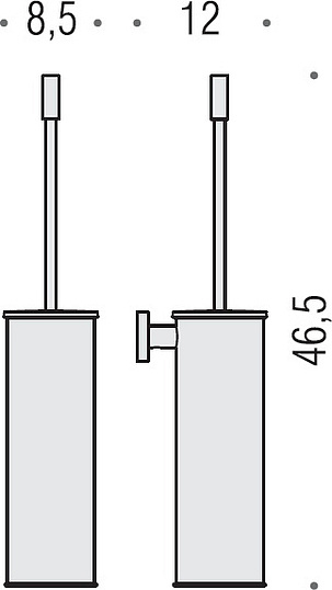 Colombo Design Plus Ершик для унитаза подвесной, с латунной колбой, цвет: хром W4962.CR