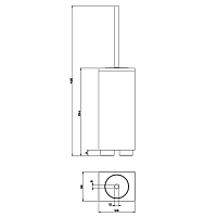 Gessi Inverso/Rettangolo Ершик для унитаза напольный, с латунной колбой, цвет: chrome/white 20843#031