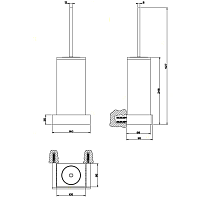 Gessi Inverso/Rettangolo Ершик для унитаза подвесной, с латунной колбой, цвет: chrome/white 20819#031