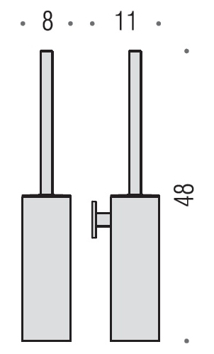 Colombo Design Look Ершик для унитаза подвесной, с пластиковой колбой, цвет: chrome B1627.CR