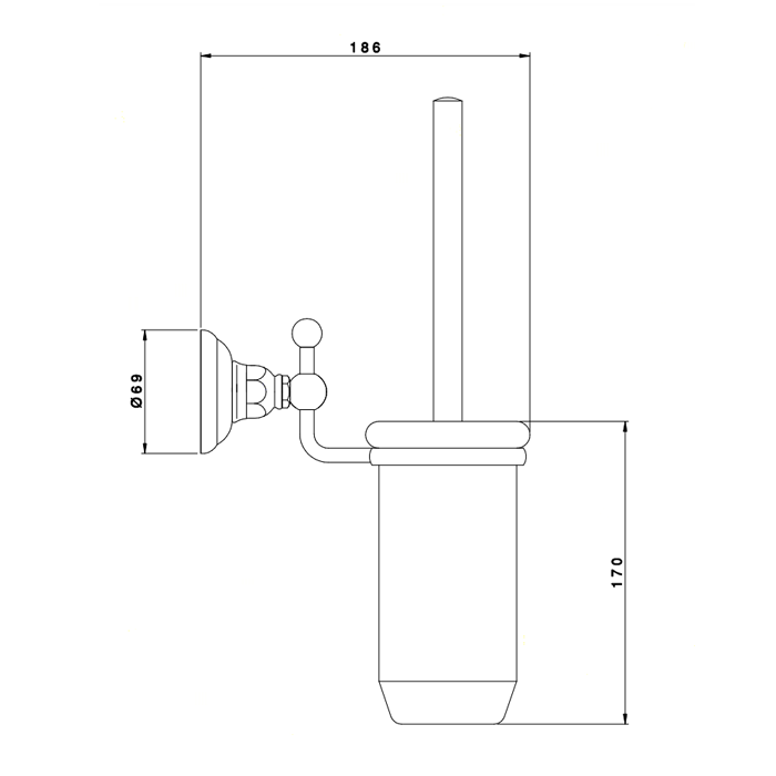 Nicolazzi Accessori Classica Туалетный ёршик настенный, цвет: хром 1490CR