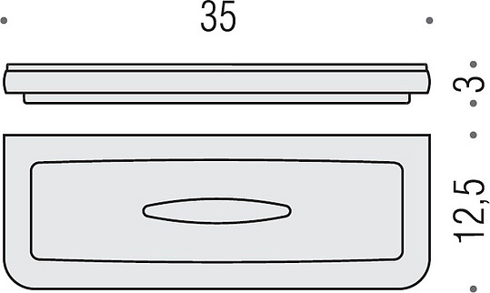 Colombo Design Lulu Полочка стеклянная 35x12,5 см, подвесная, стекло матовое, цвет: gold B6203.HPS-VAN