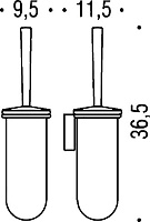 Colombo Design Luna Ершик для унитаза подвесной, со стеклянной колбой, цвет: chrome B0107.CR-VAN
