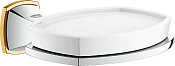 Grohe Grandera Мыльница с керамической чашей, подвесная, цвет: хром/золото 40628IG0