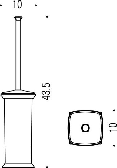 Colombo Design Portofino Ершик для унитаза напольный, со стеклянной колбой, цвет: chrome B3206.CR-VAN