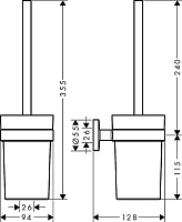 Hansgrohe Logis Universal Ершик для унитаза подвесной со стеклянной колбой, цвет: хром 41722000