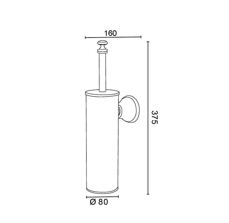 TW Harmony 220 Ершик подвесной в металлической колбе, цвет: хром TWHA220cr