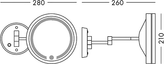 Colombo Design Hotel Collection Косметическое зеркало подвесное с подсветкой, 3x увел., цвет: chrome B9966