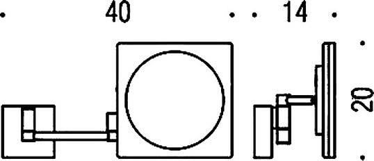 Colombo Design Complementi Косметическое зеркало подвесное с подсветкой и 3x увелич., цвет: chrome B9756.CR