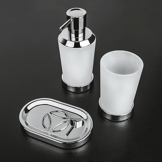 Colombo Design Road Мыльница настольная со стеклянной чашей, латунь, цвет: chrome B8040.CR