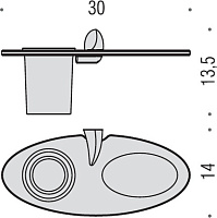 Colombo Design Link Мыльница подвесная со стеклянной чашей, латунь, цвет: chrome В2404