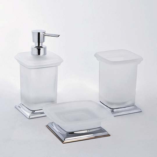 Colombo Design Portofino Мыльница настольная со стеклянной чашей, латунь, цвет: chrome B3242.CR-VAN