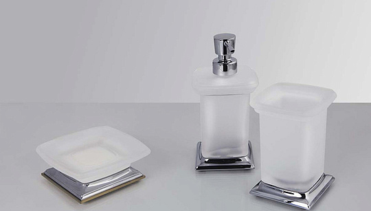 Colombo Design Portofino Мыльница настольная со стеклянной чашей, латунь, цвет: chrome B3242.CR-VAN