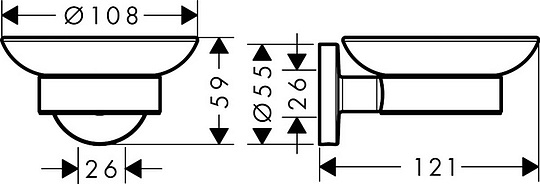 Hansgrohe Logis Universal Мыльница подвесная, матовое стекло, латунь цвет: хром 41715000