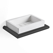 3SC Guy Мыльница с композитной чашей Solid Surface, подвесная, цвет: черный матовый GU01NO