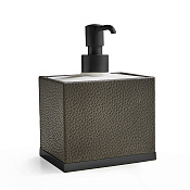 3SC Milano Дозатор для жидкого мыла, настольный, керамическая колба с эко-кожей, цвет: черный ML01DANO
