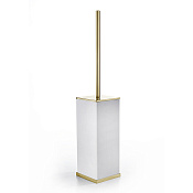 3SC MooD Deluxe Ершик для унитаза напольный с латунной колбой, цвет: белый матовый/золото Lucido MDW17AGD
