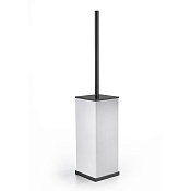 3SC MooD Deluxe Ершик для унитаза напольный с композитной колбой Solid Surface, цвет: белый/черный MDW17ANO