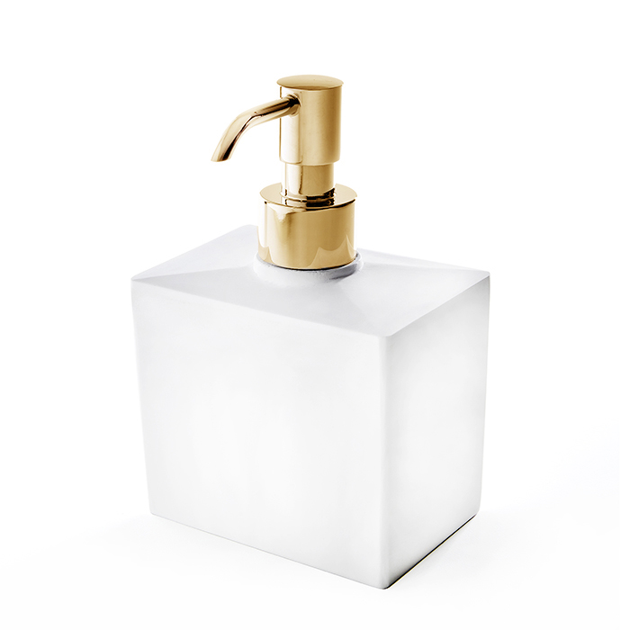 3SC Mood White Дозатор для жидкого мыла настольный, композитный, цвет: золото MW01DAGD