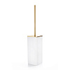 3SC MooD White Ершик для унитаза напольный с латунной колбой, цвет: золото/белый MW17AGD