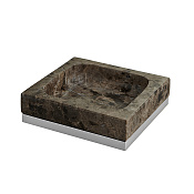 3SC Palace Marmo Мыльница с мраморной чашей Emperador Dark, настольная, цвет: хром PA01AEMSL