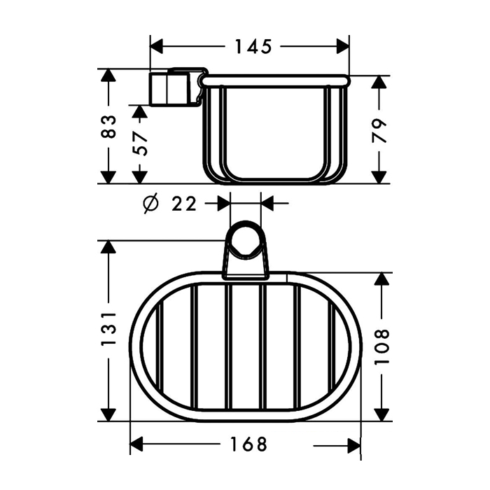 Axor Montreux Корзина-мыльница, подвесная, латунь, цвет: полированное золото 42066990