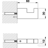 Cisal Quad Крючок для полотенца, подвесной, цвет: night black QU09071040