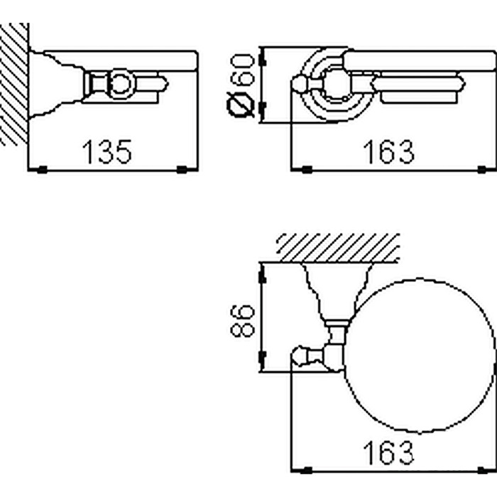 Cisal Arcana Мыльница с керамической чашей, подвесная, цвет: 24k gold AR09060024