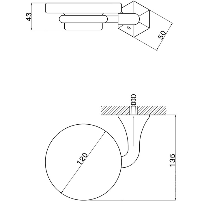 Cisal Cherie Мыльница с керамической чашей, подвесная, цвет: 24k gold CE09060024