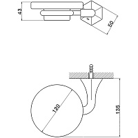 Cisal Cherie Мыльница с керамической чашей, подвесная, цвет: 24k gold CE09060024
