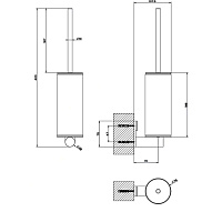 Gessi 316 Accessories Ершик для унитаза подвесной, латунная колба, цвет: Steel Brushed 54720#239