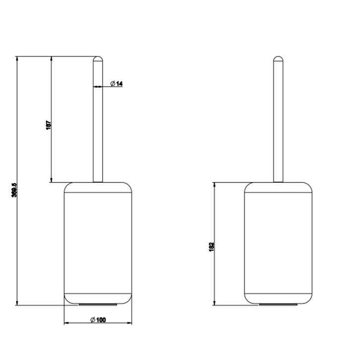 Gessi Goccia Ершик для унитаза напольный с латунной колбой, цвет: белый 38043#079
