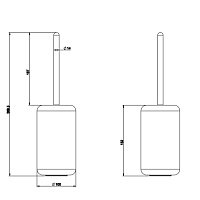 Gessi Goccia Ершик для унитаза напольный с латунной колбой, цвет: белый 38043#079
