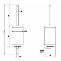 Gessi Goccia Ершик для унитаза подвесной с латунной колбой, цвет: хром/черный 38020#031