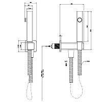 Gessi Rettangolo Total Look Гигиенический душ одноструйный, шланг 125 см, цвет: chrome 33823#031