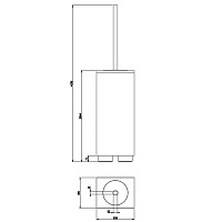 Gessi Inverso/Rettangolo Ершик для унитаза напольный, с латунной колбой, цвет: chrome/black 20844#031