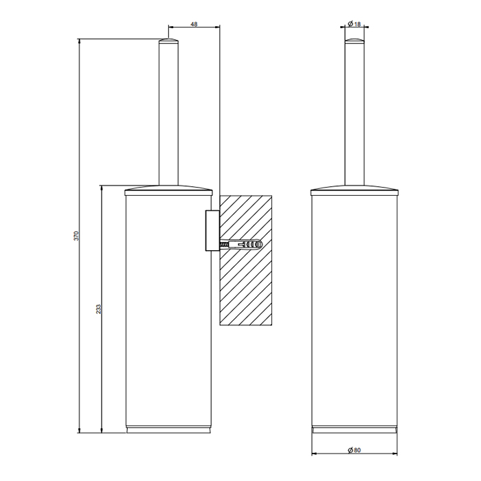 Gessi Rilievo Ершик настенный, цвет nero XL 59519#299