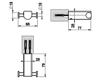 Gessi Rilievo Крючок для полотенец двойной, цвет: nero XL 59522#299
