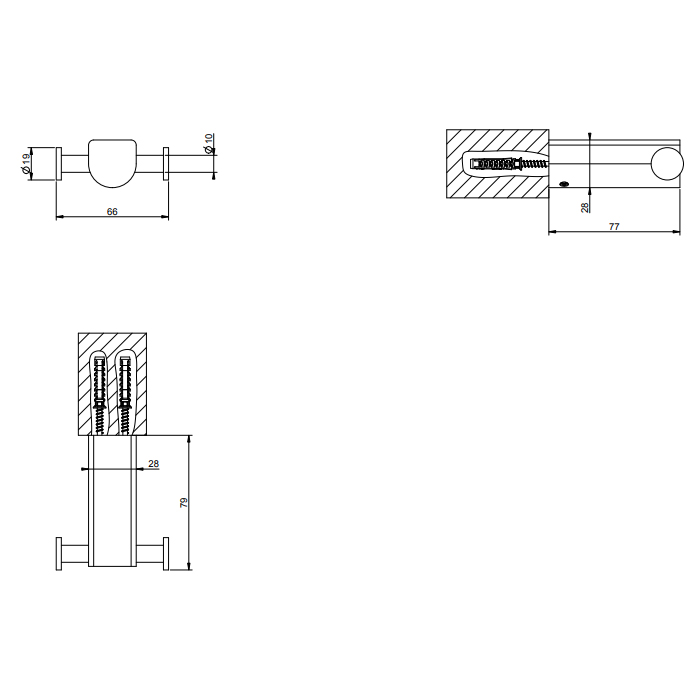 Gessi Rilievo Крючок для полотенец двойной, цвет: chrome 59522#031