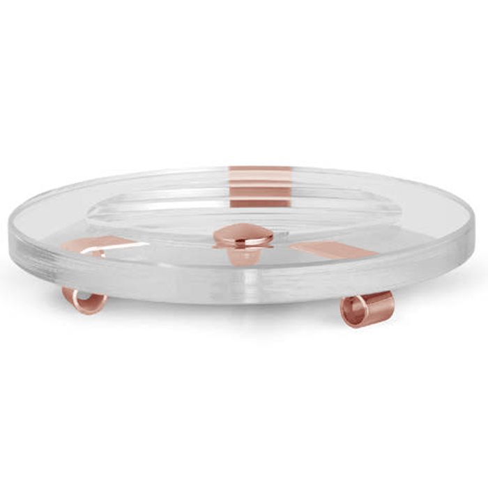 Bertocci Cinquecento Мыльница со стеклянной чашей, настольная, цвет: розовое золото 110 0531 5500