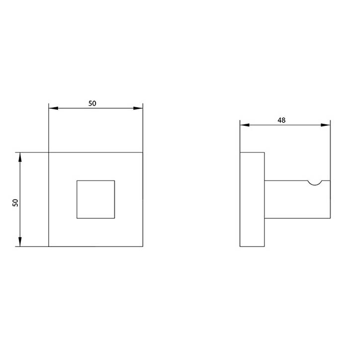 Bongio Domino Крючок, 5х5 см, цвет хром 43001CRDA
