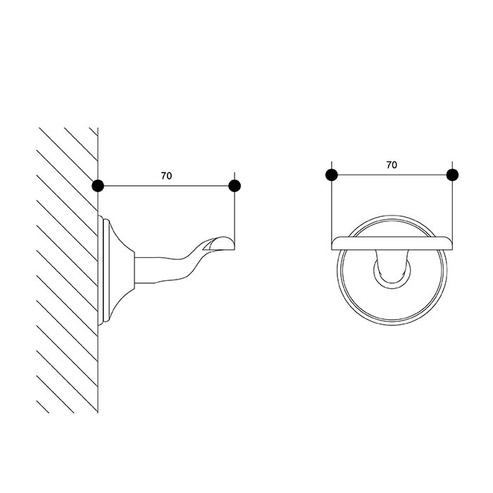 Bongio Fleur Крючок, 7х7 см, цвет хром 11001CR