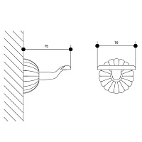 Bongio Radiant Крючок, 7х7,5 см, цвет хром 02001CR00