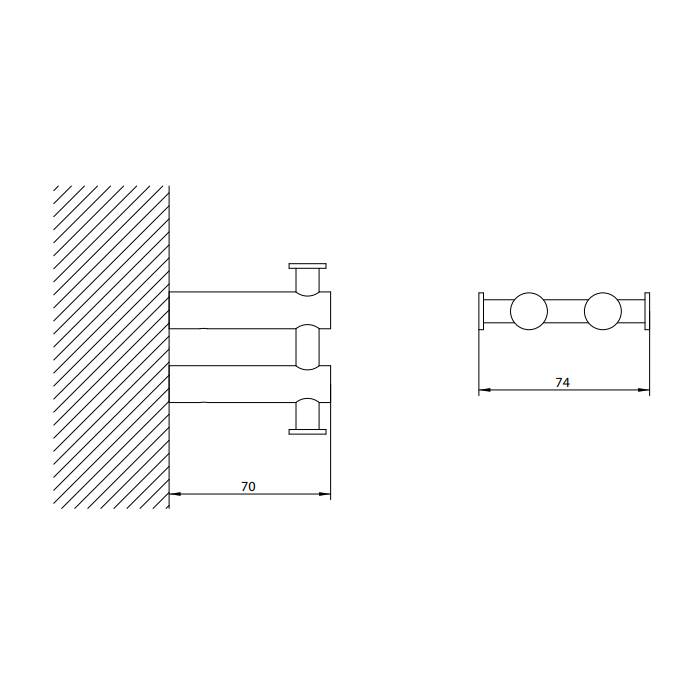 Bongio T Mix Крючок двойной, цвет: хром 30003CR00