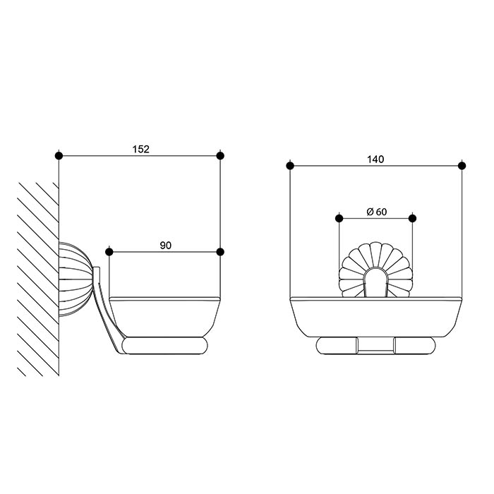 Bongio Radiant Мыльница подвесная, 14х15 см, цвет золото 24к. 02015OR00